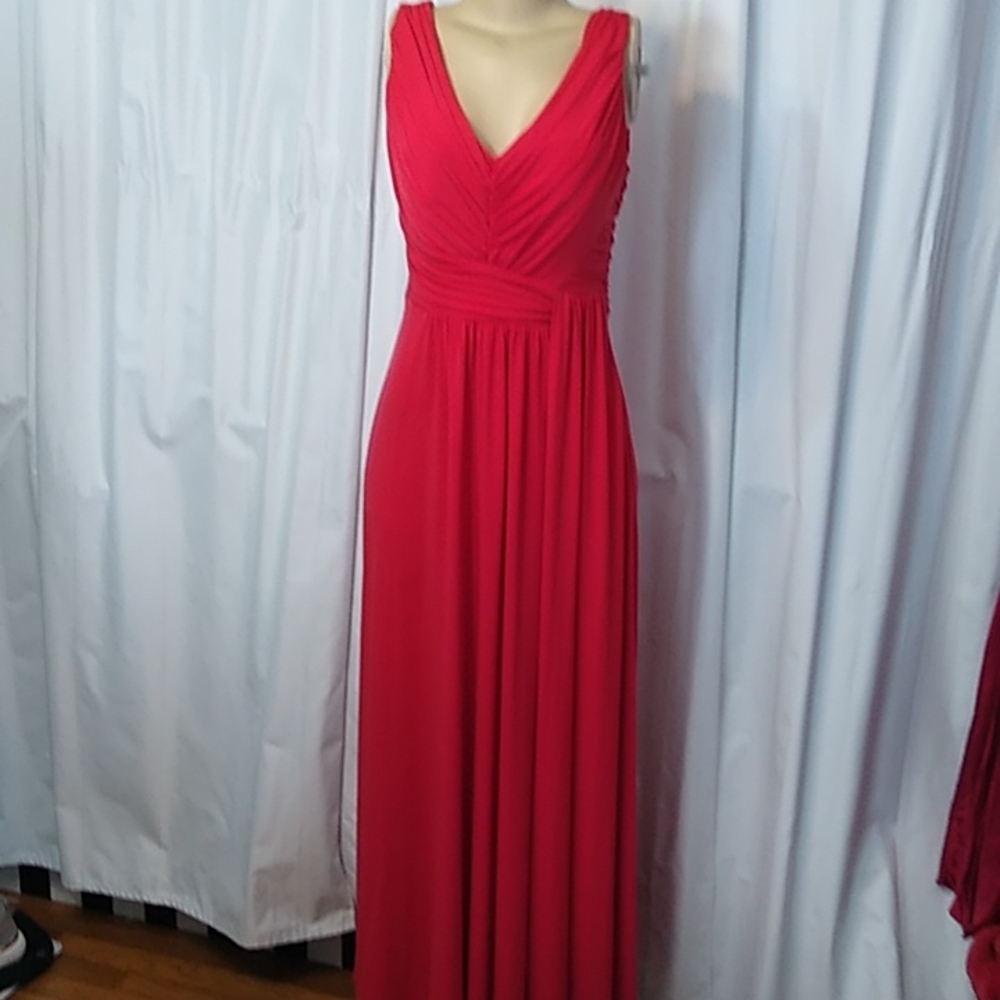 Sangria ruched long evening gown - size 8